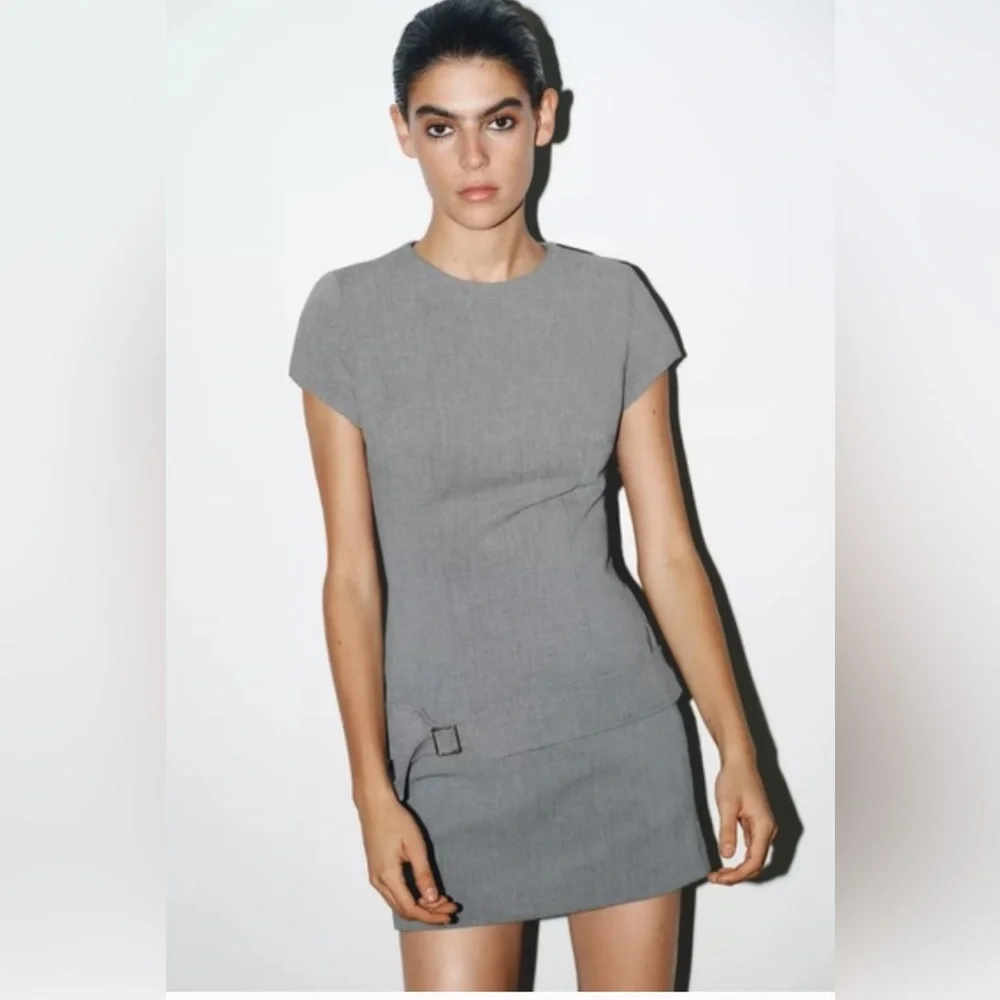 ZARA VIRAL 2025 COLLECTION BELTED SHORT DRESS SIZE XS nwt - Picture 1 of 7